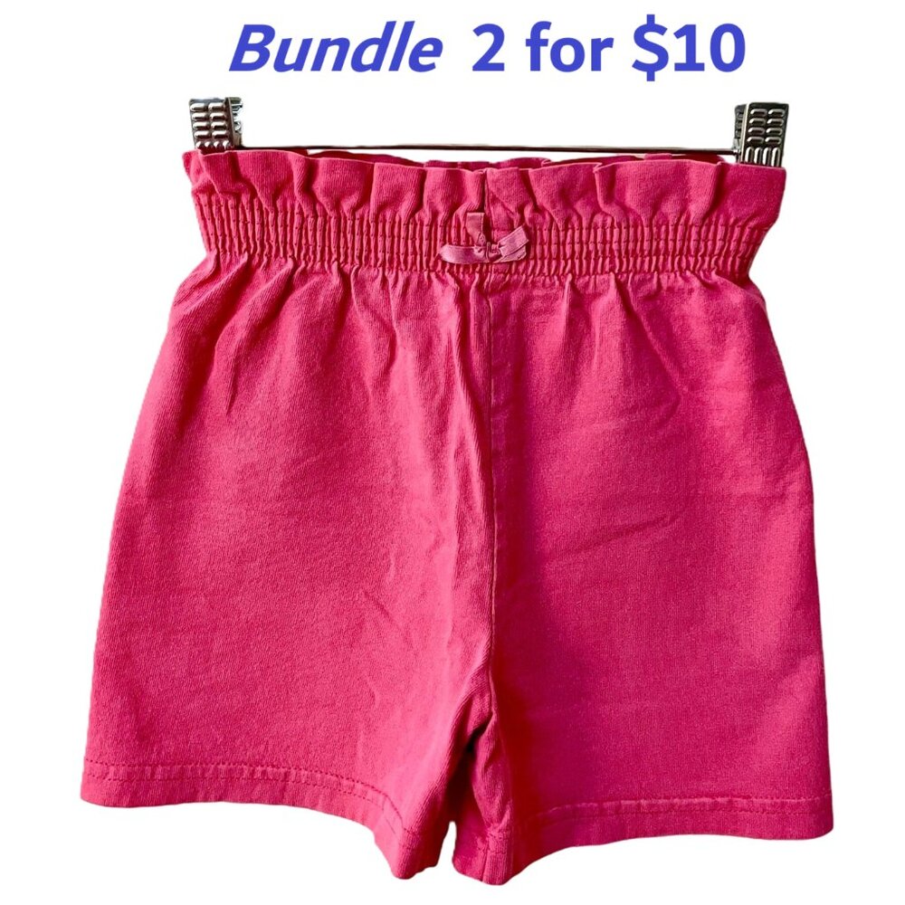 Pink Shorts Girls Kids Toddler Size 3 Elastic Waist Basic Editions Barbiecore